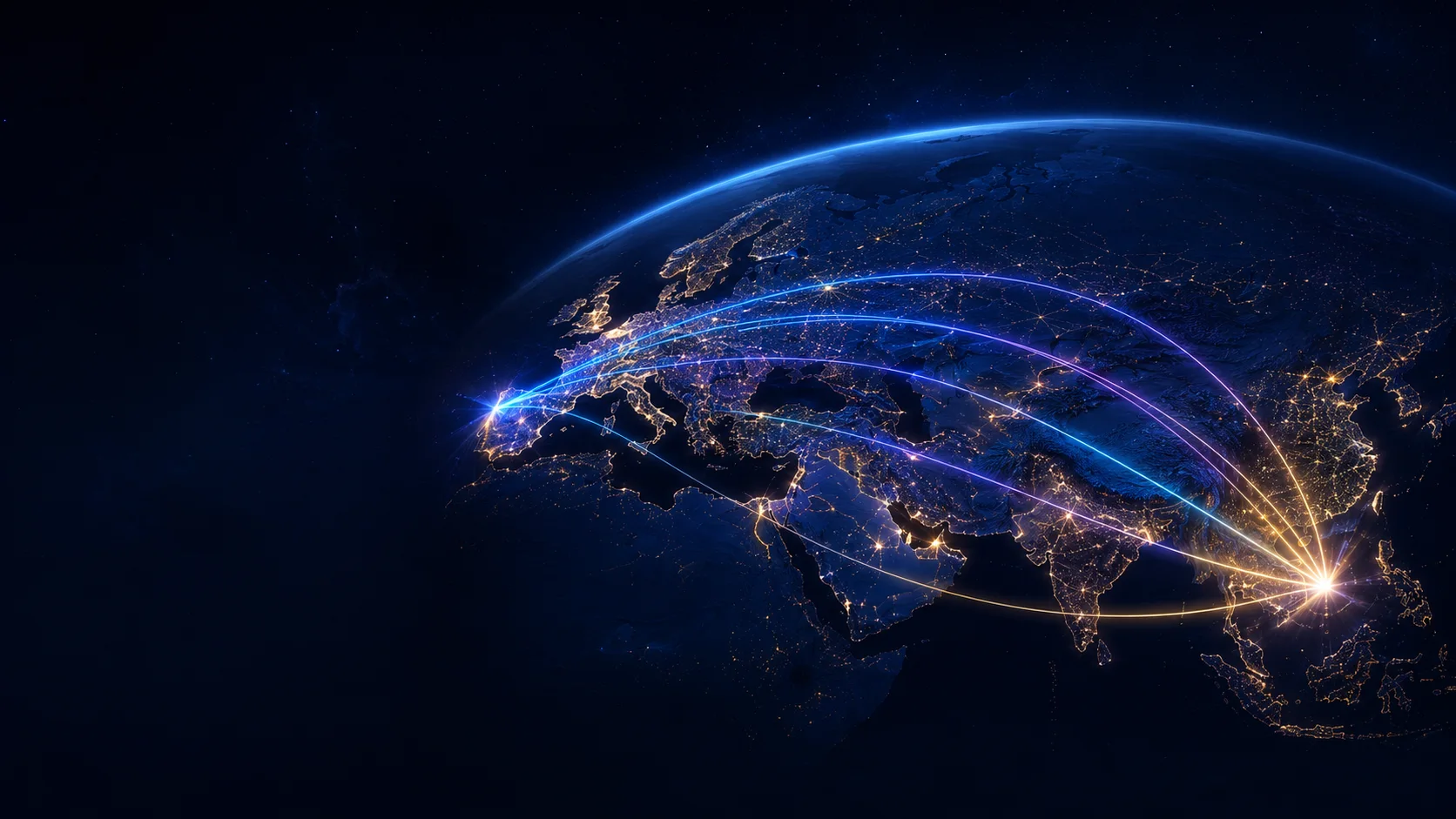 Global digital corridors connecting Europe and Asia